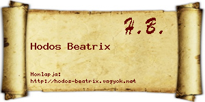 Hodos Beatrix névjegykártya